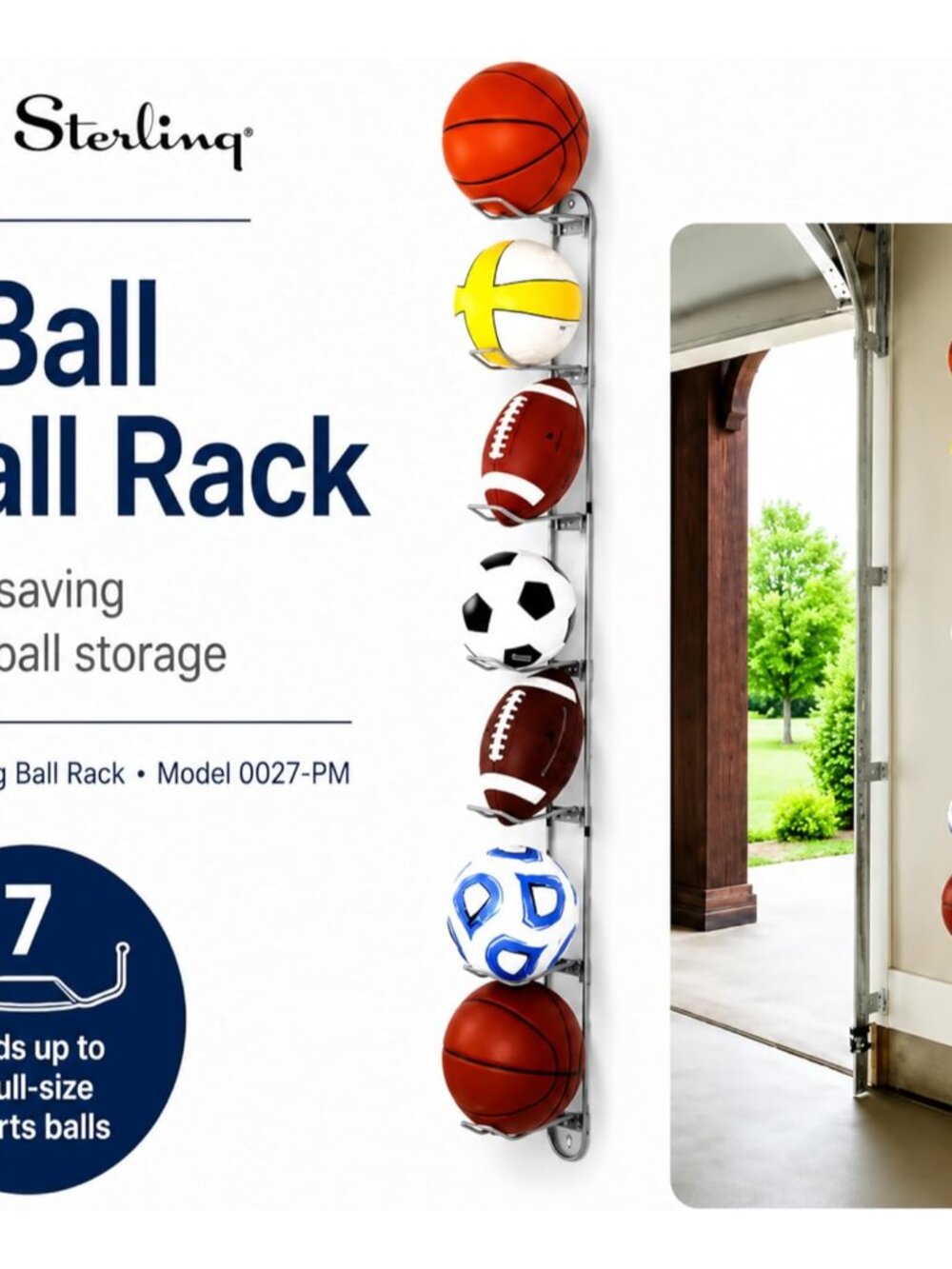 Wall Mounted Ball Rack for Garages - Picture 3 of 12